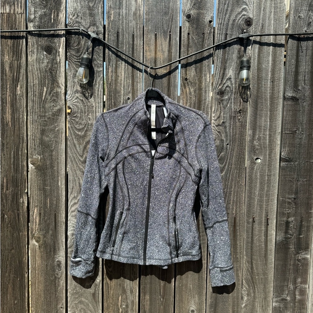 Lululemon Athletica Zip-Up Black White Define Jacket Luminescence Splatter 8